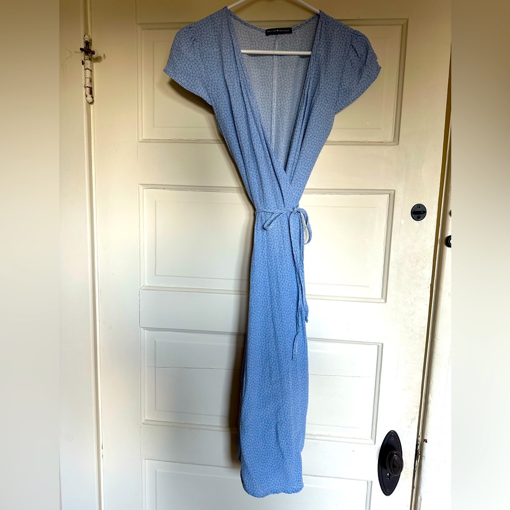 Brandy Melville blue floral wrap dress